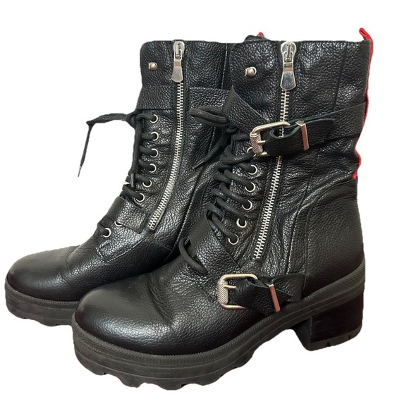 Charles‎ David Jessy Italian Leather Combat Boots Woman's Size 8 (38) - Picture 3 of 9